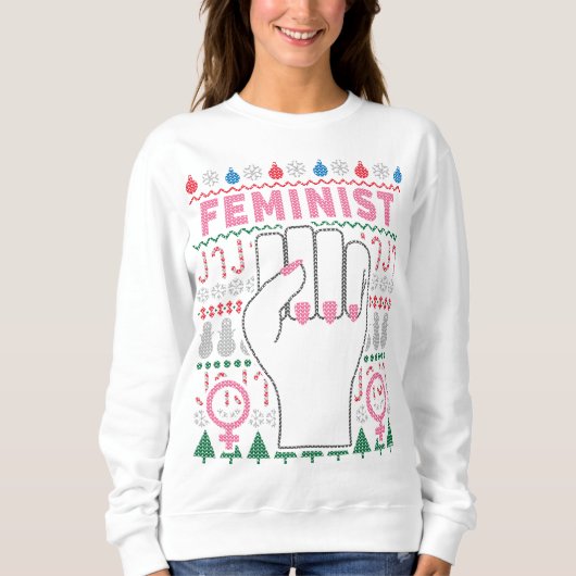 Feministin Ugly Christmas Sweater Sweatshirt (Vorderseite)