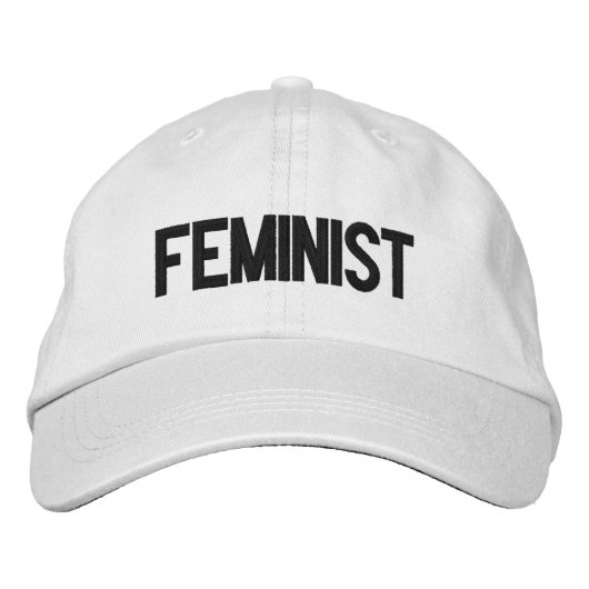 Feministisch Schwarz-weiß modern kühl Bestickte Baseballkappe (Vorderseite)