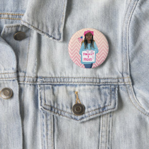 Feministisch + Stolz Button