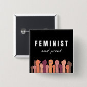 feministisch und stolz button (Vorne & Hinten)