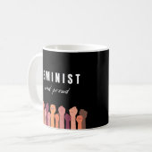 feministisch und stolz kaffeetasse (Vorderseite Links)