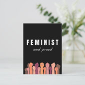 feministisch und stolz postkarte (Stehend Vorderseite)