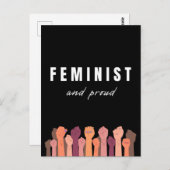 feministisch und stolz postkarte (Vorne/Hinten)