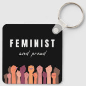 feministisch und stolz schlüsselanhänger (Rückseite)