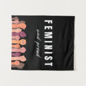 feministisch und stolz wandteppich (Vorderseite (Horizontal))