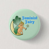 Feministische Fee (Version 1) Button (Vorderseite)