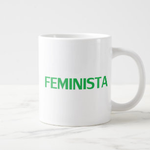 Feministische Feministin in spanisch-grün-weiß, mo Jumbo-Tasse