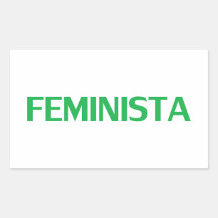 Feministische Feministin in spanisch-grün-weiß, mo Rechteckiger Aufkleber