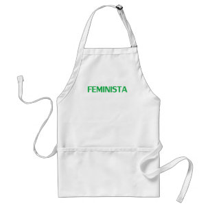 Feministische Feministinnen in spanischer Grün/Wei Schürze