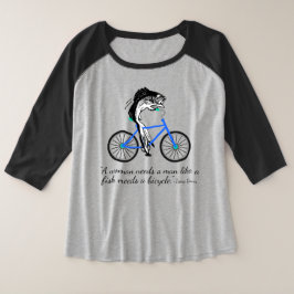 Feministische Fische, die Fahrrad fahren (mit Große Größe T-Shirt