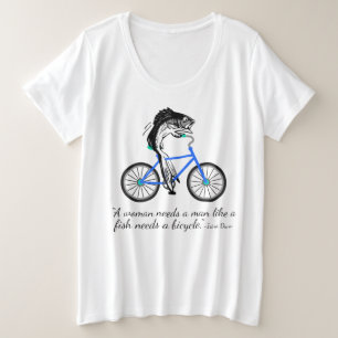 Feministische Fische, die Fahrrad fahren (mit Große Größe T-Shirt