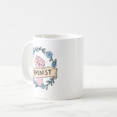 Feministische Kaffeetasse mit Blumenmuster (Vorderseite Links)