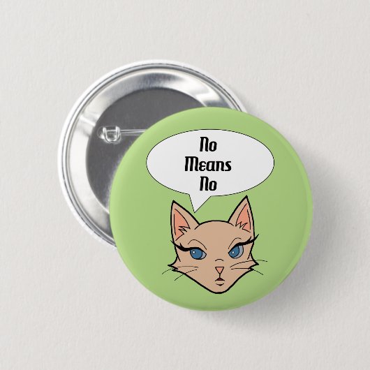 Feministische Katzen-Cartoon-Illustration Button (Vorne & Hinten)
