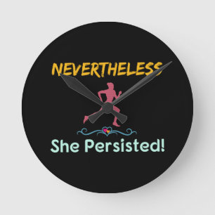 Feministische Läuferin Dennoch Sie Beharrte Runde Wanduhr