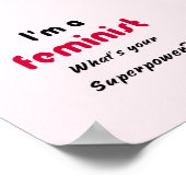 Feministische Supermacht rosa Typografie Poster (Ecke)