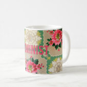 Feministische Vintage Tapeten-Tasse Kaffeetasse (VorderseiteRechts)