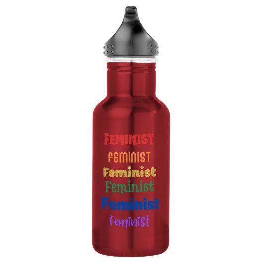 feministische Wasserflasche mit Stolz-Botschaft (Rechts)