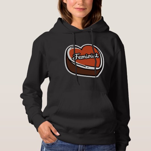 Feministischer Candy Heart Hoodie (Vorderseite)
