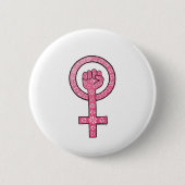 Feministischer Faustknopf Button (Vorderseite)