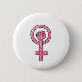 Feministischer Faustknopf Button