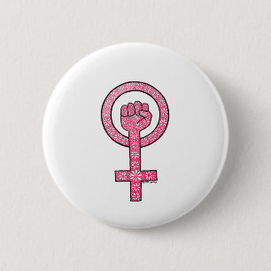 Feministischer Faustknopf Button