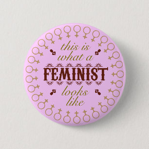 Feministischer Knopf Button