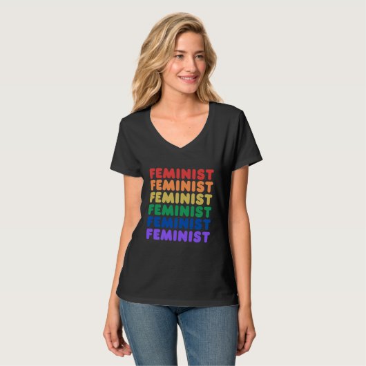 feministischer Regenbogen-T - Shirt (Vorderseite Vollansicht)