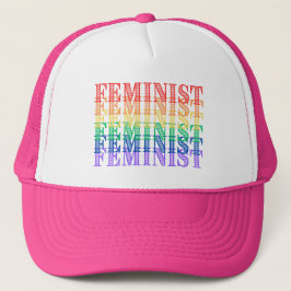 Feministischer Regenbogenhut Truckerkappe