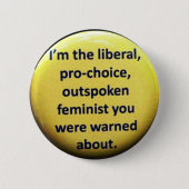 Feministischer Retro Siebzigerjahre Knopf-Prowahl Button (Vorderseite)