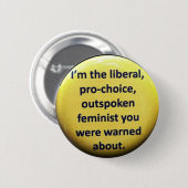Feministischer Retro Siebzigerjahre Knopf-Prowahl Button (Vorne & Hinten)