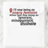 Feministischer Spaß Rechteckiger Aufkleber (Tasche)