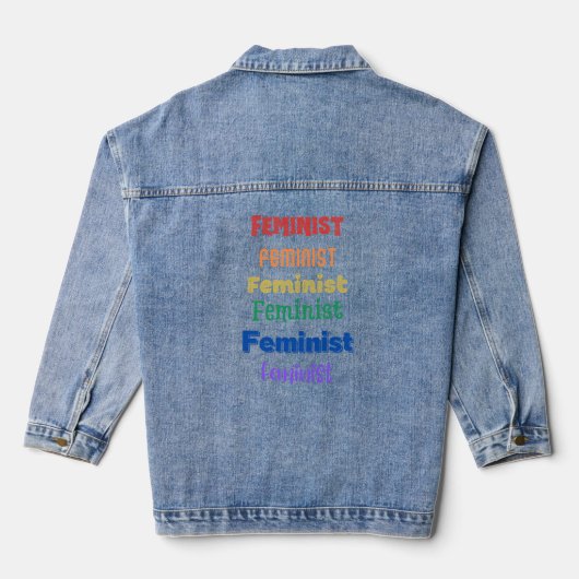 feministischer Stolz - lustiger Schriftart - T - S Jeansjacke (Rückseite)