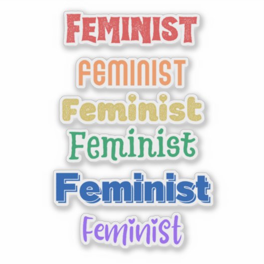feministischer Stolz - lustiger Schriftart - trans Aufkleber (Vorderseite)