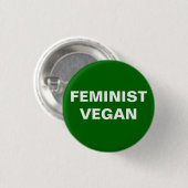 Feministischer veganer Knopf Button (Vorne & Hinten)