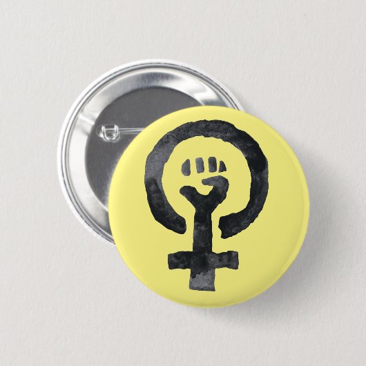 Feministisches Faust-Symbol Button (Vorne & Hinten)