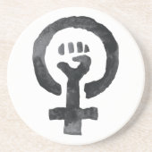 Feministisches Faust-Symbol Sandstein Untersetzer (Vorne)