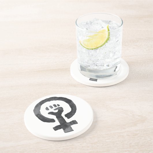 Feministisches Faust-Symbol Sandstein Untersetzer (Seite)