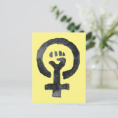 Feministisches Faustsymbol Postkarte (Stehend Vorderseite)