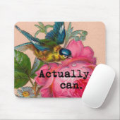 Feministisches mousepad Vintager Vogel mit rosa (Mit Mouse)