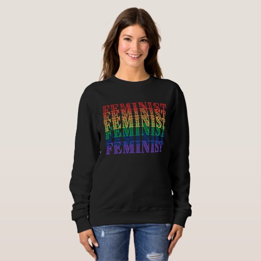 Feministisches Regenbogenpulli Sweatshirt (Vorne ganz)
