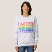 Feministisches Regenbogenpulli Sweatshirt (Vorne ganz)