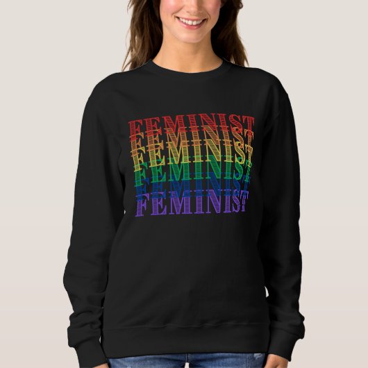 Feministisches Regenbogenpulli Sweatshirt (Vorderseite)