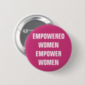feministisches rosa und weißes bevollmächtigtes button (Vorne & Hinten)