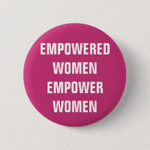 feministisches rosa und weißes bevollmächtigtes button