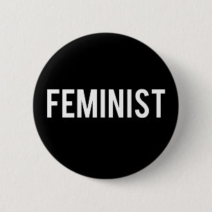 Feministisches Schwarzweiss Button