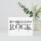 Feminists Rock Postkarte (Stehend Vorderseite)