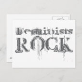 Feminists Rock Postkarte (Vorne/Hinten)