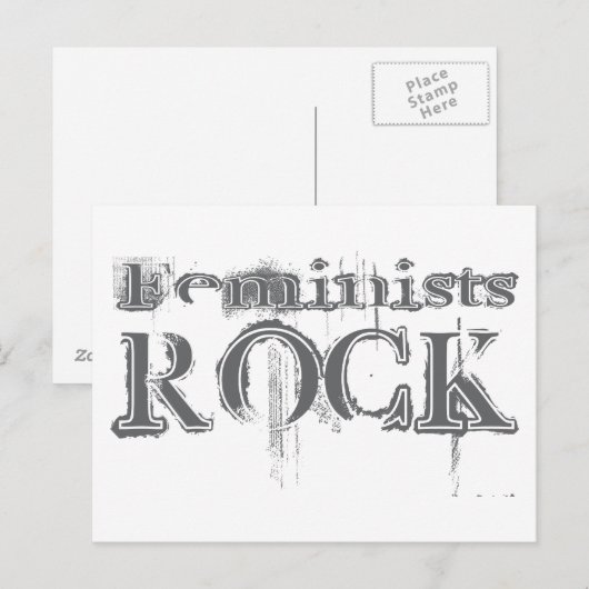 Feminists Rock Postkarte (Vorne/Hinten)