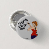 Feminize Wissenschafts-Knopf Button (Vorne & Hinten)