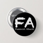 Feminst. Atheist Button (Vorne & Hinten)